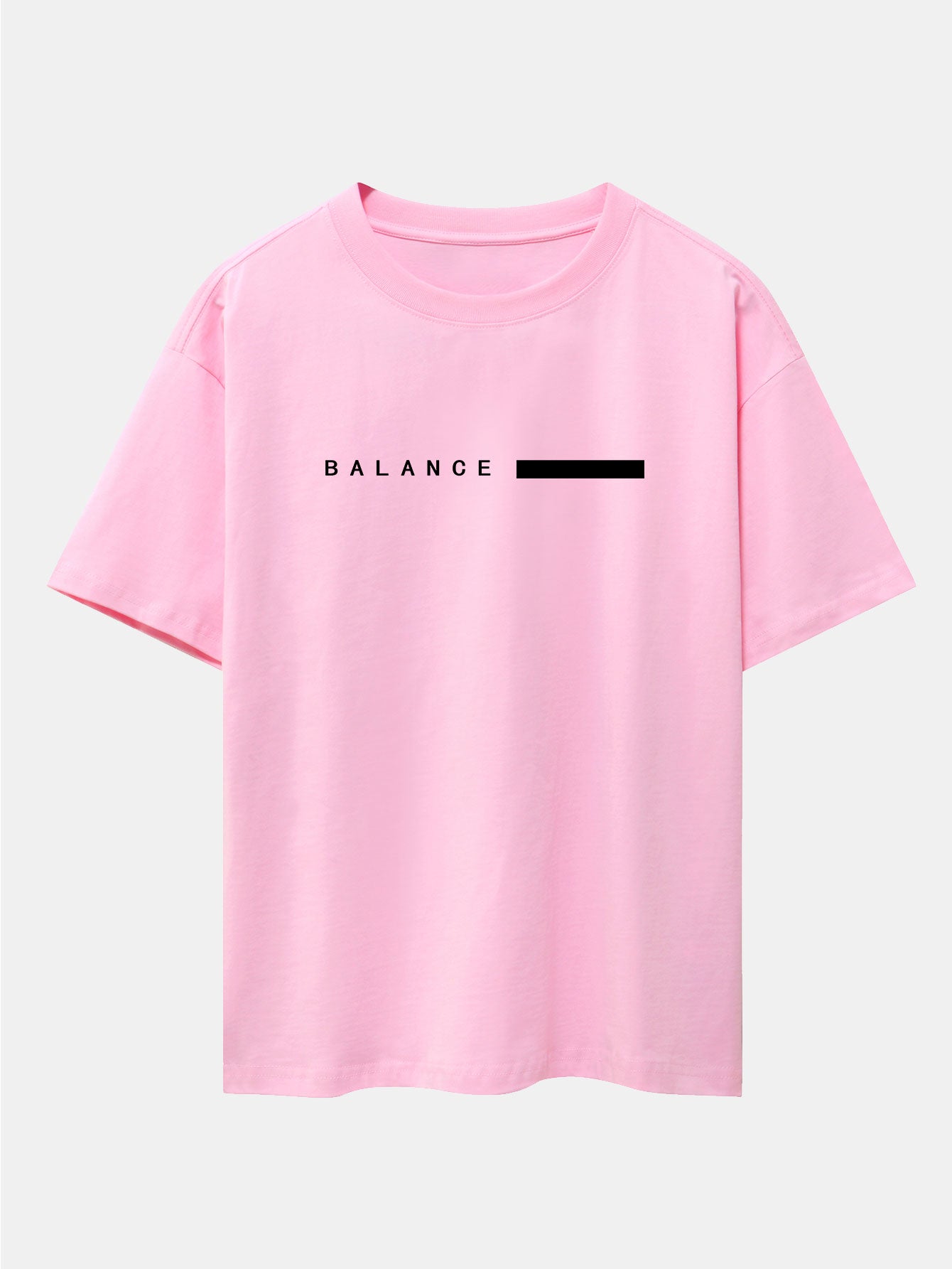 Balance Stripe Print Drop Shoulder Oversize T-Shirt - Naturzy