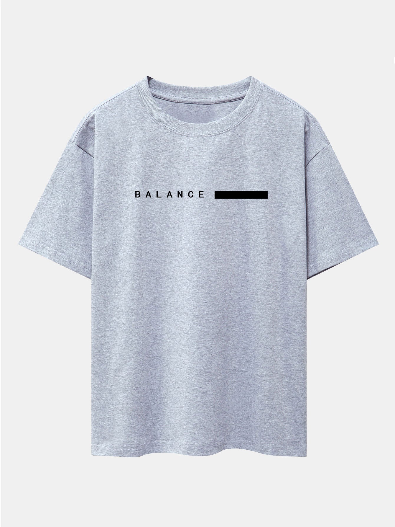 Balance Stripe Print Drop Shoulder Oversize T-Shirt - Naturzy