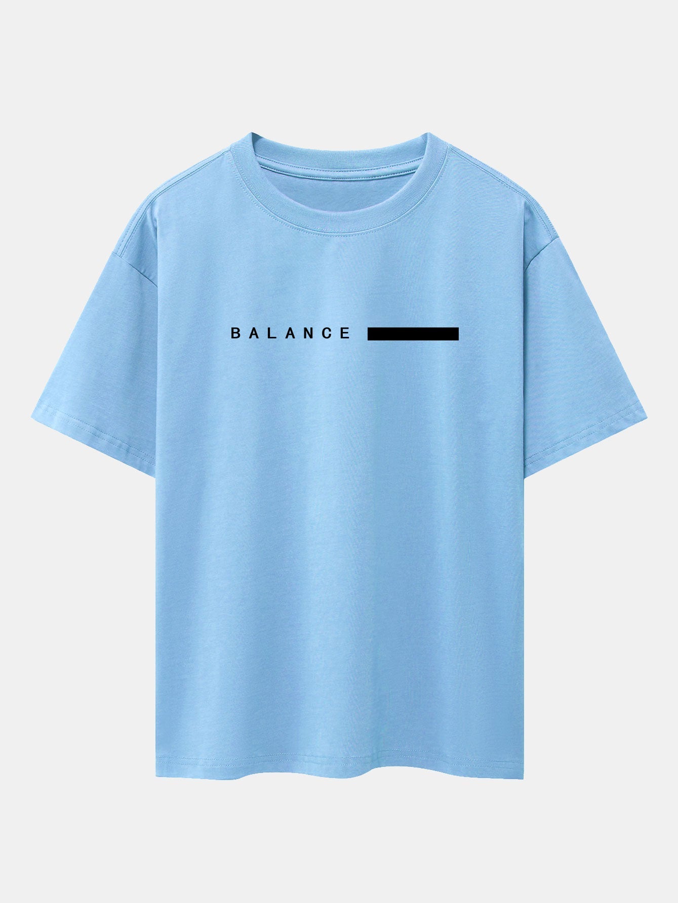 Balance Stripe Print Drop Shoulder Oversize T-Shirt - Naturzy