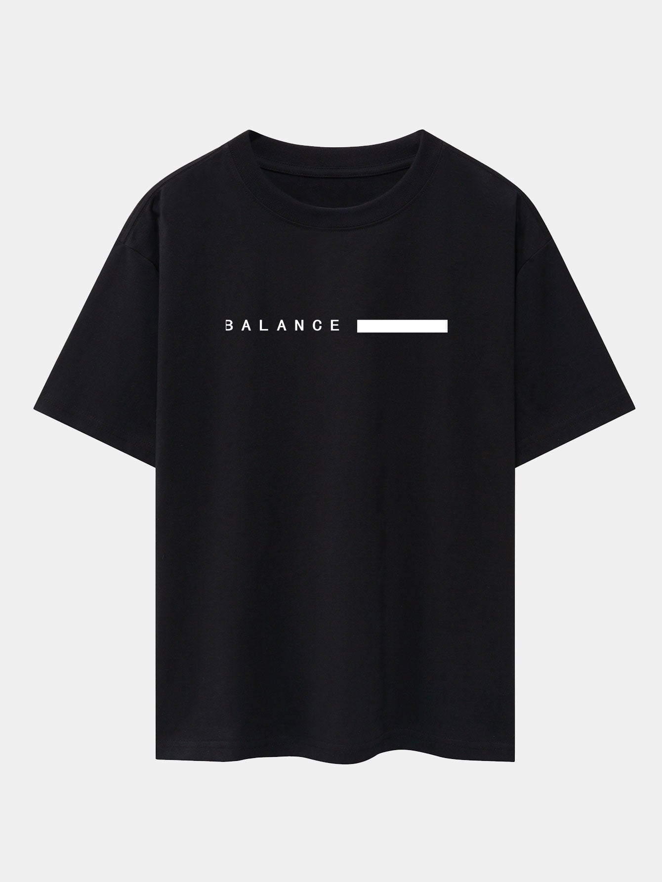 Balance Stripe Print Drop Shoulder Oversize T-Shirt - Naturzy