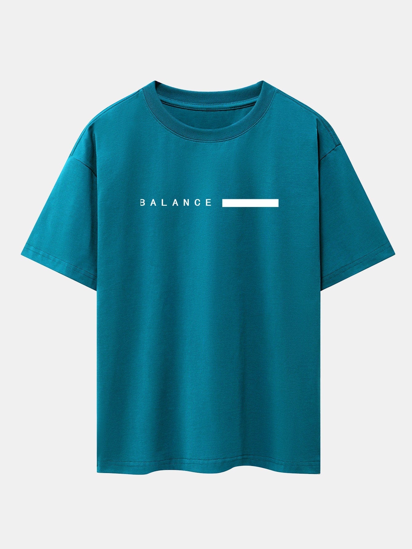 Balance Stripe Print Drop Shoulder Oversize T-Shirt - Naturzy