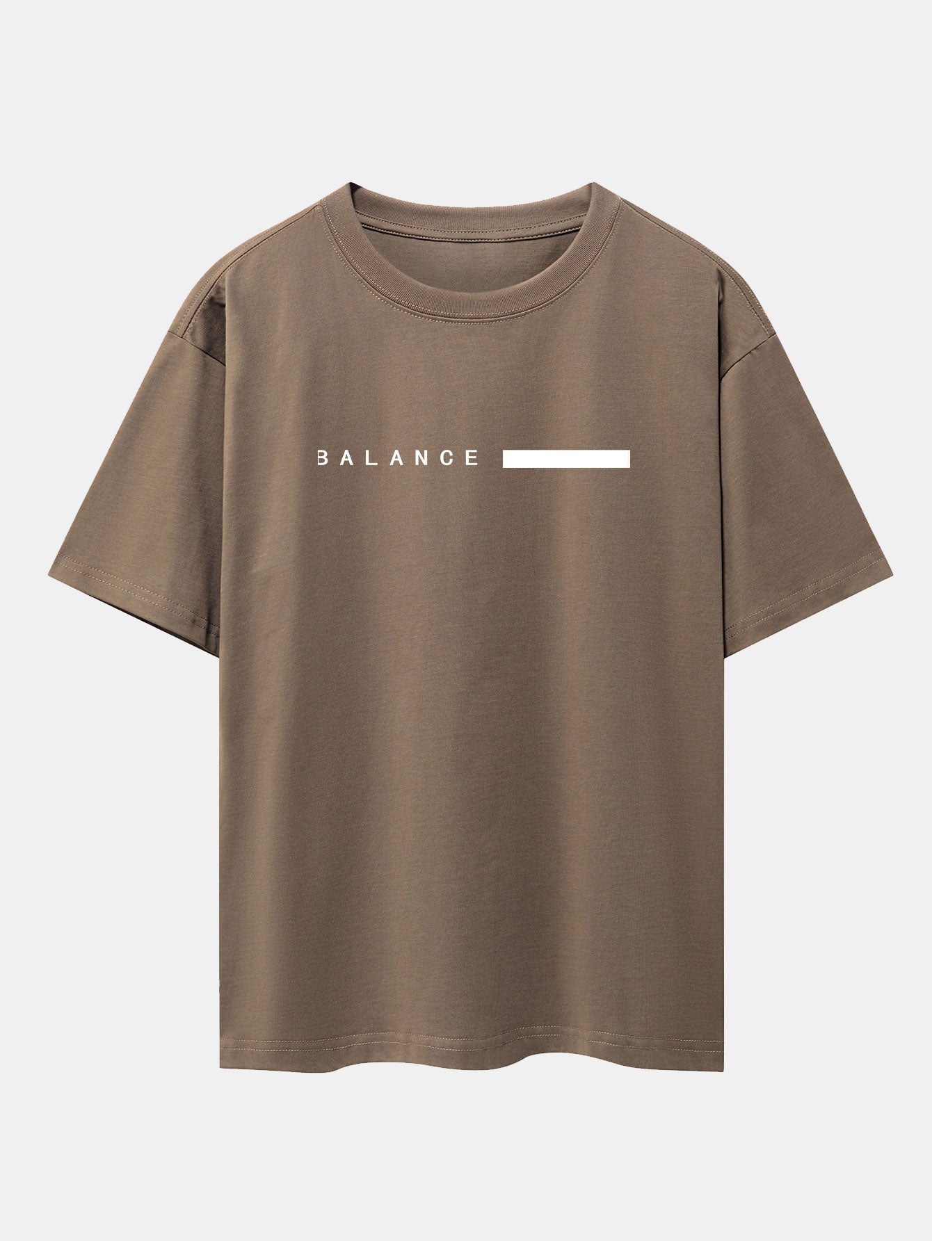 Balance Stripe Print Drop Shoulder Oversize T-Shirt - Naturzy