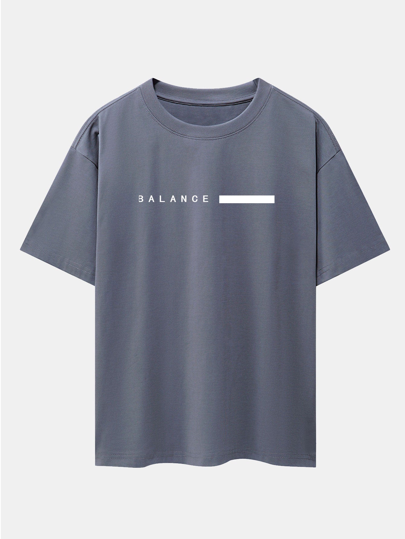 Balance Stripe Print Drop Shoulder Oversize T-Shirt - Naturzy