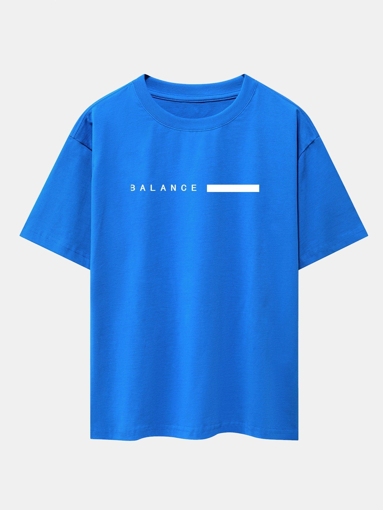 Balance Stripe Print Drop Shoulder Oversize T-Shirt - Naturzy