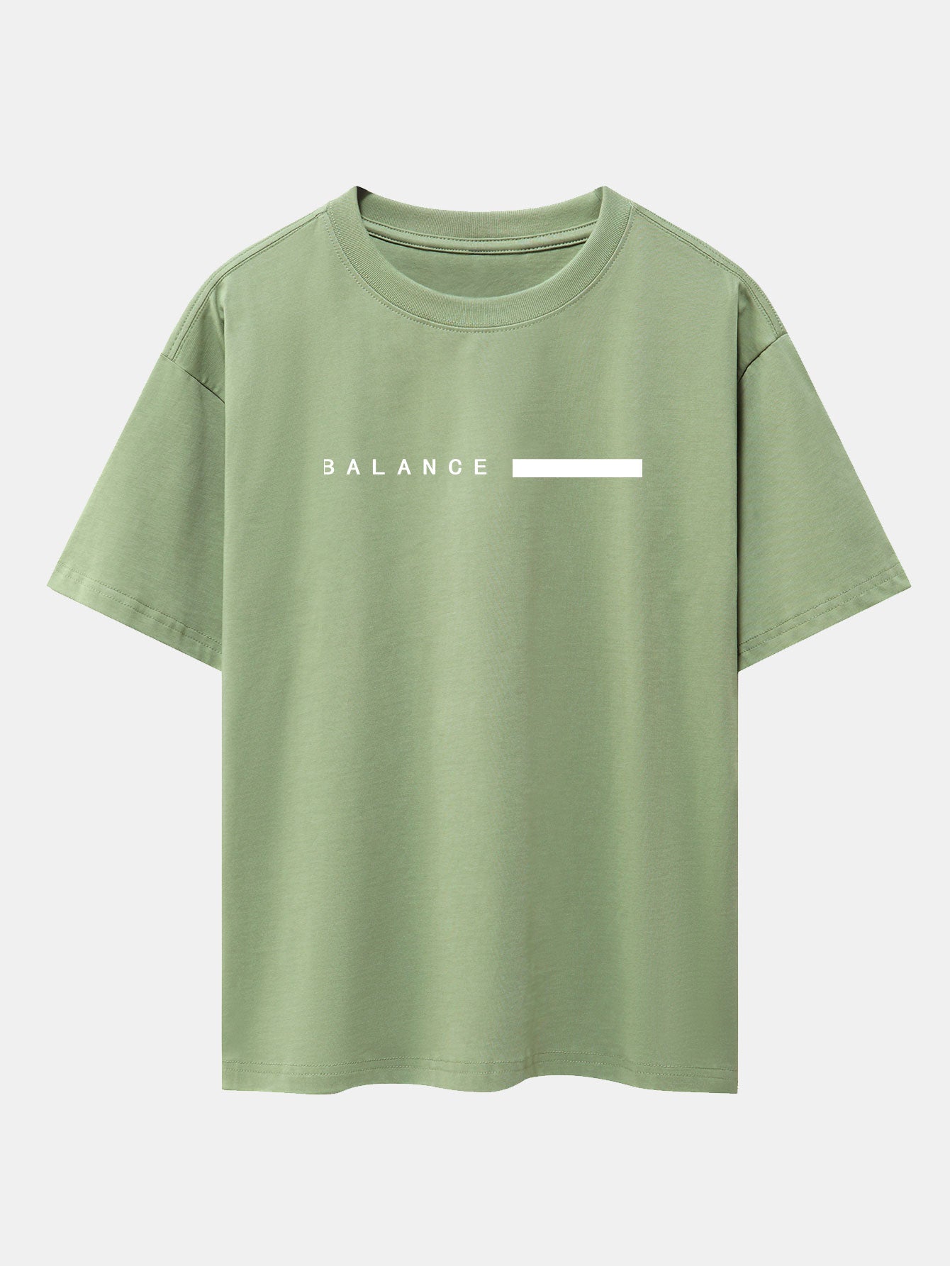 Balance Stripe Print Drop Shoulder Oversize T-Shirt - Naturzy