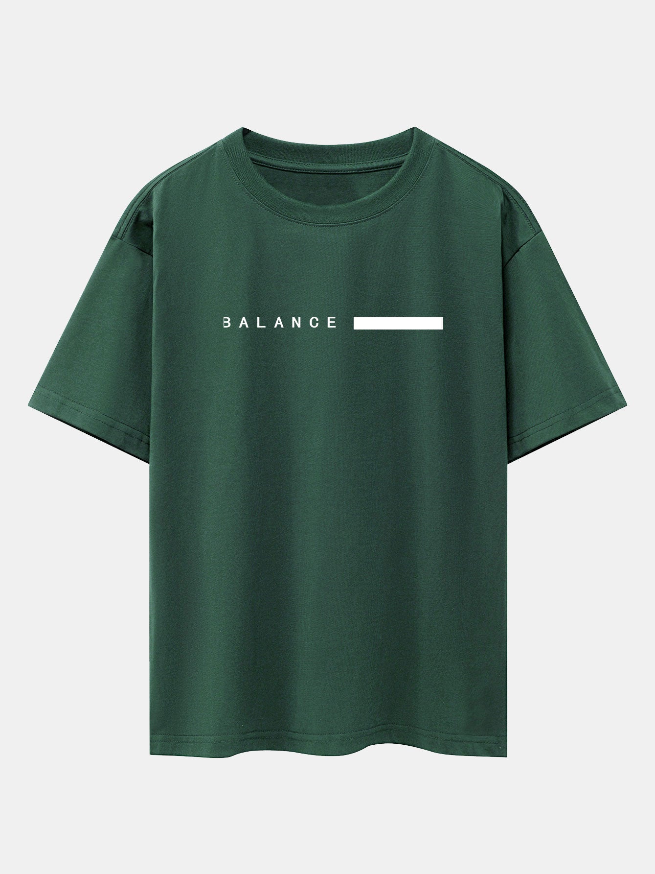 Balance Stripe Print Drop Shoulder Oversize T-Shirt - Naturzy
