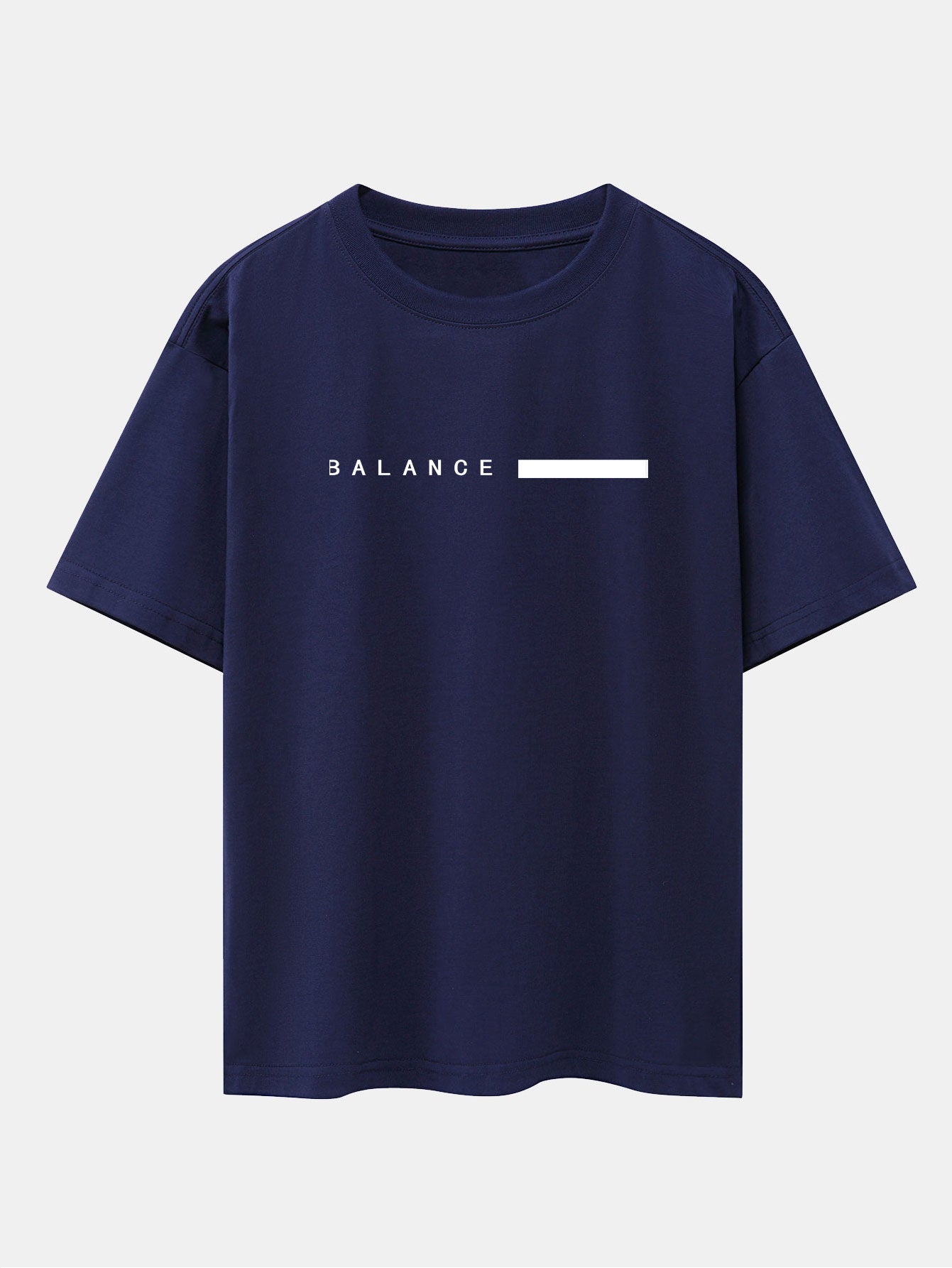 Balance Stripe Print Drop Shoulder Oversize T-Shirt - Naturzy