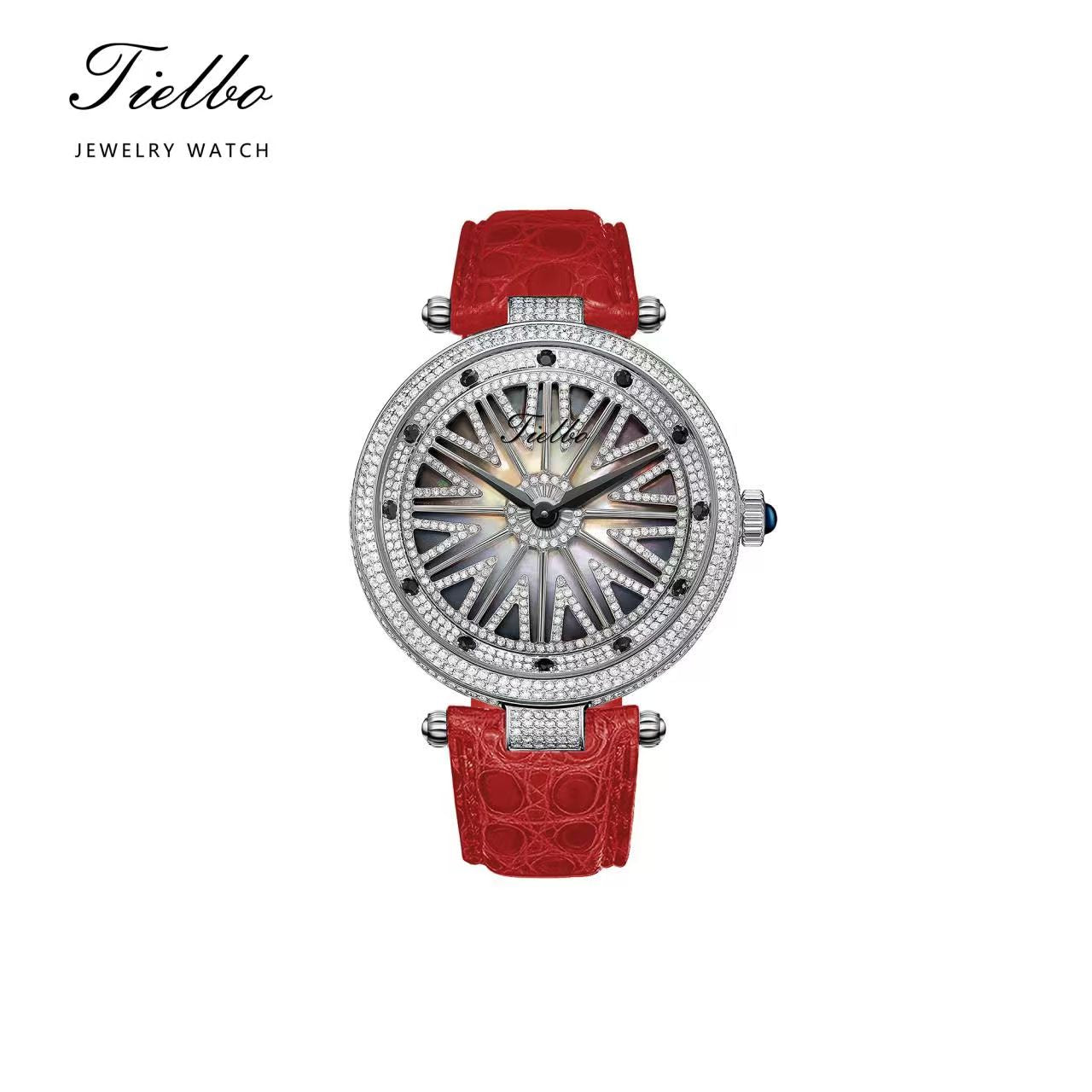 Women's Fortune Flow Watch – Rotating Dial, Iced-Out, 42mm T127L