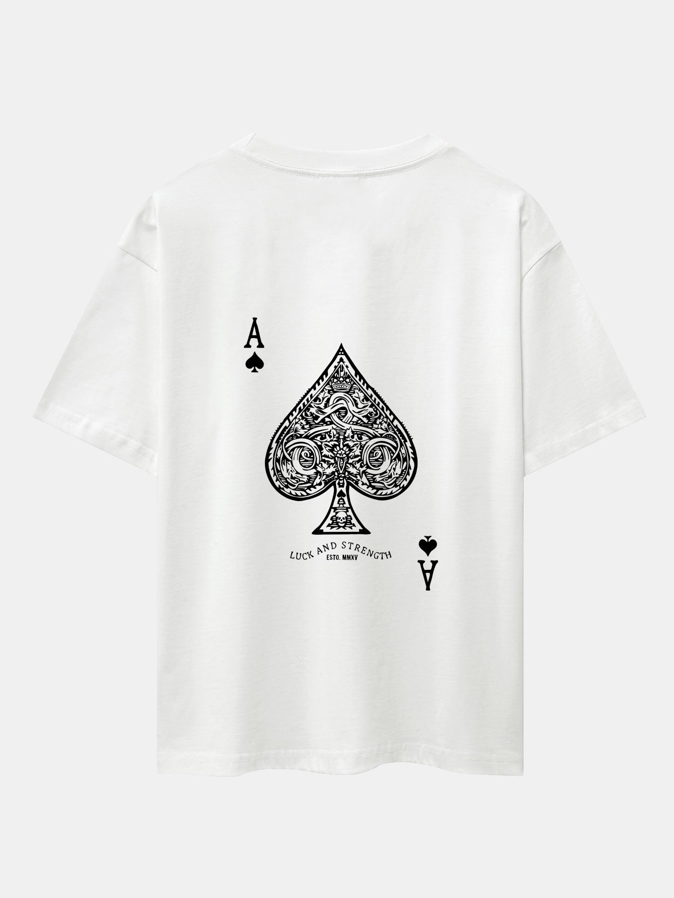 Ace Of Spades Print Drop Shoulder Oversize T-Shirt - Naturzy