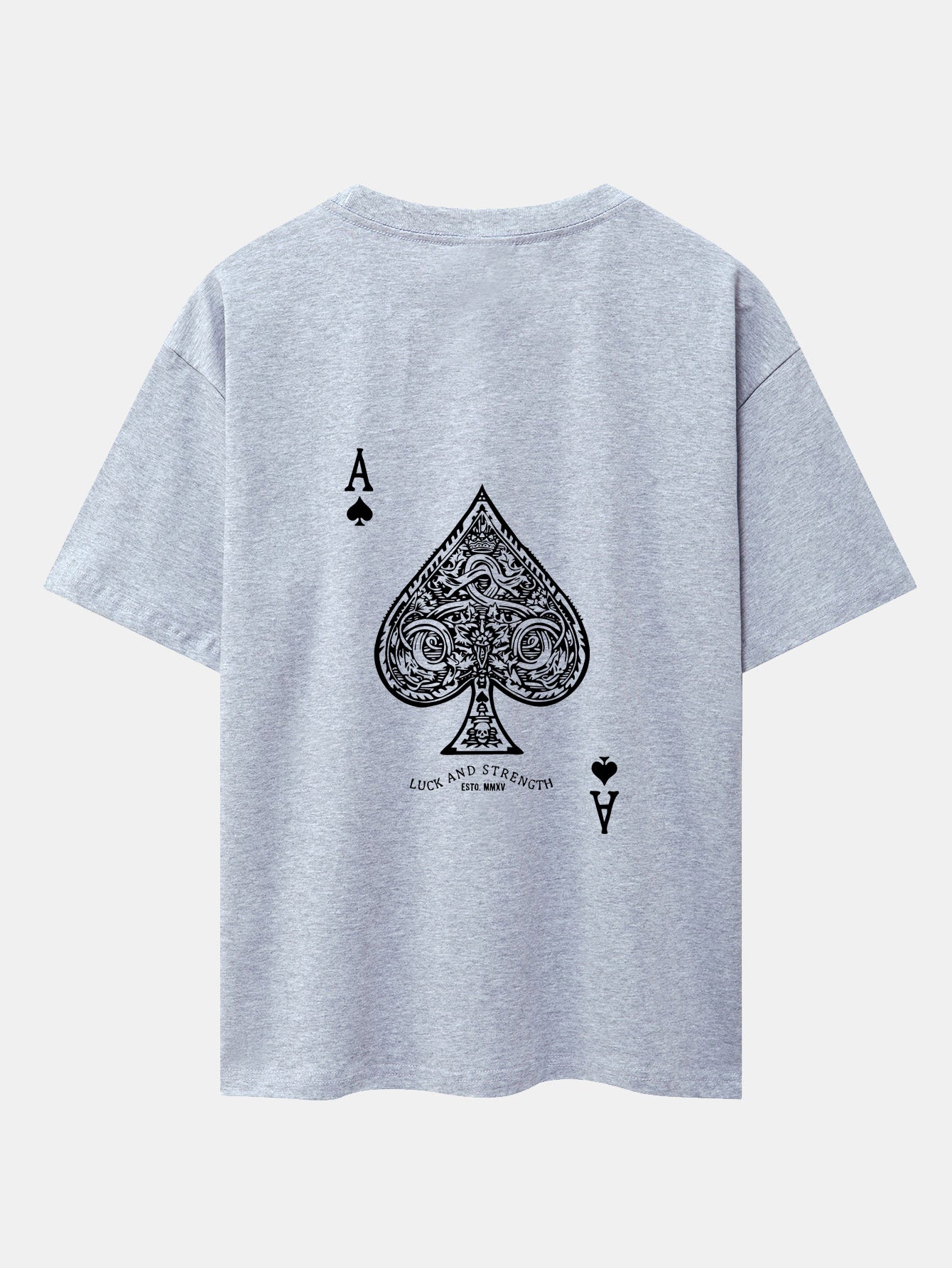 Ace Of Spades Print Drop Shoulder Oversize T-Shirt - Naturzy