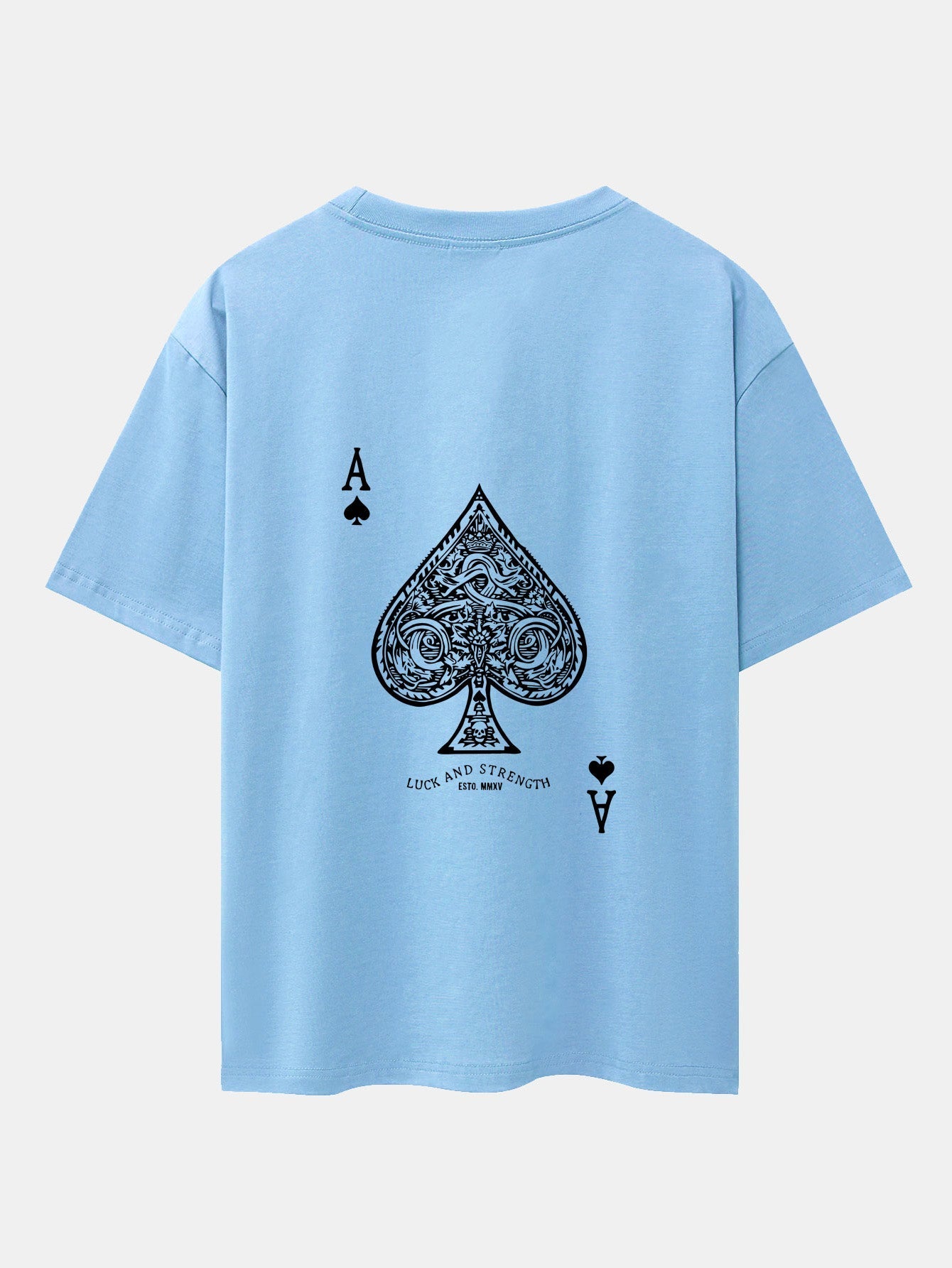 Ace Of Spades Print Drop Shoulder Oversize T-Shirt - Naturzy