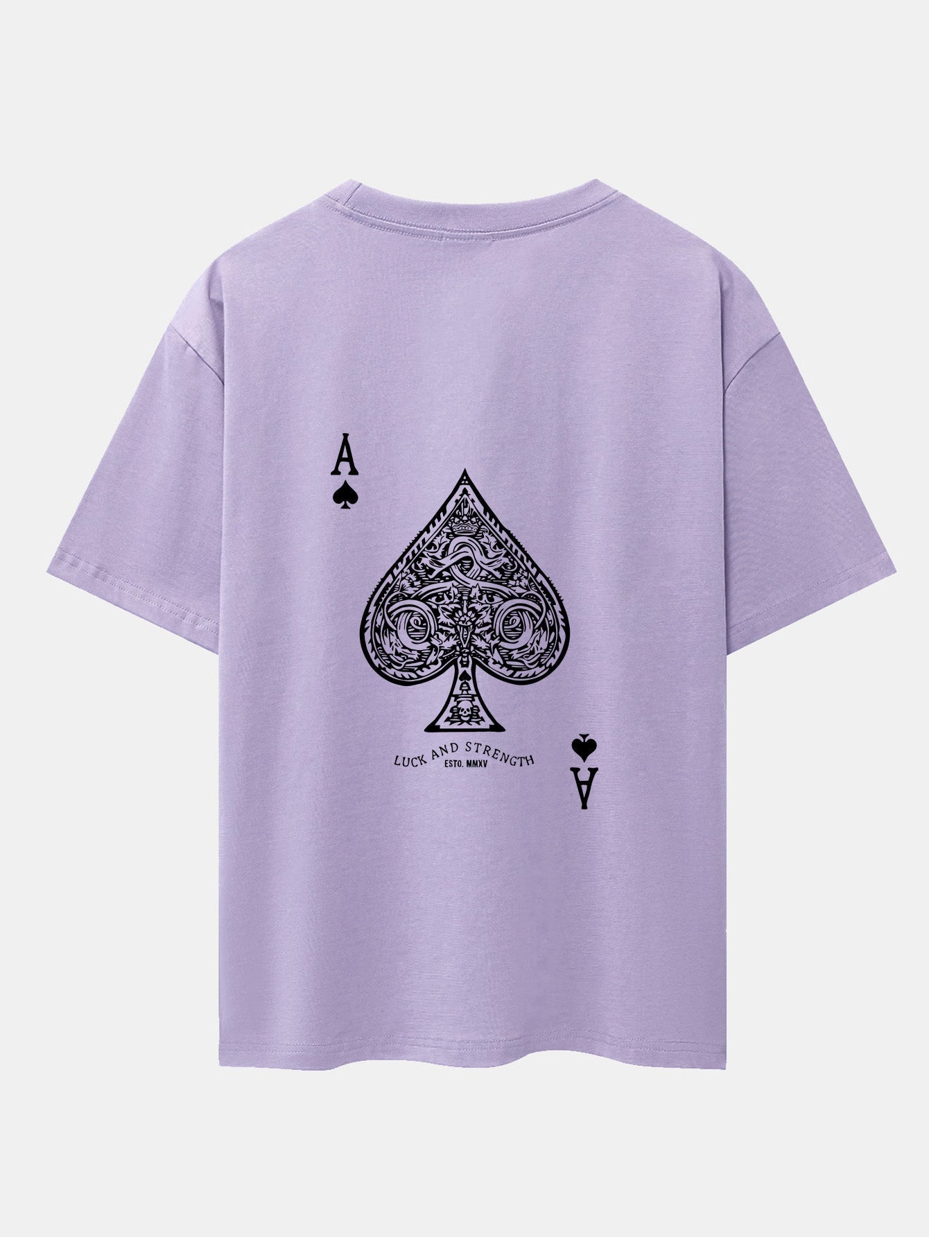 Ace Of Spades Print Drop Shoulder Oversize T-Shirt - Naturzy