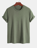 Basic Regular Fit Cotton T-Shirt - Naturzy