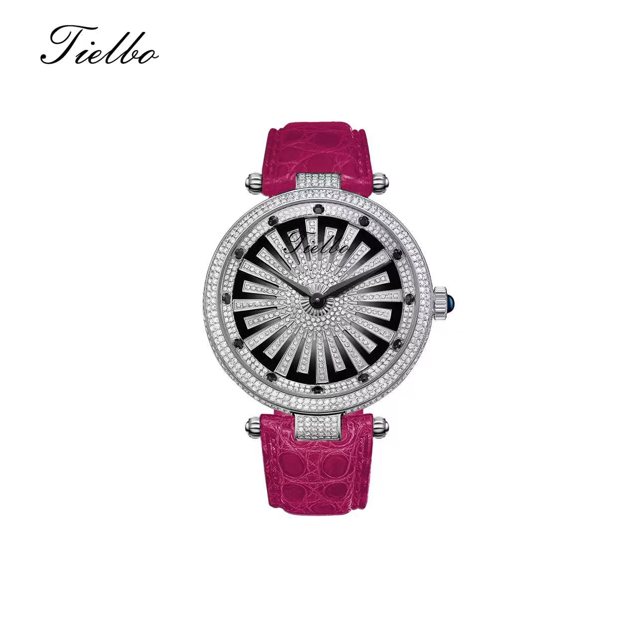 Women's Dawn Fortune Watch – Rotating Dial, Iced-Out, 42mm T127L