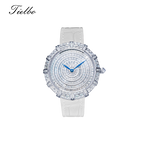 Women's Round Waltz Watch – Quartz, 37mm, Full Crystal T818L