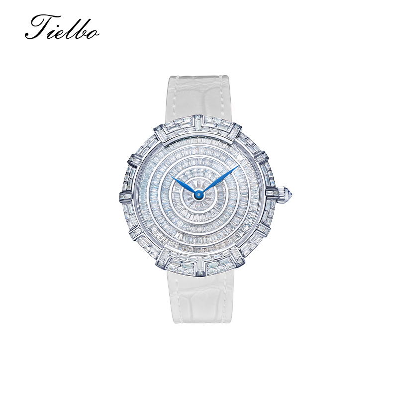 Women's Round Waltz Watch – Quartz, 37mm, Full Crystal T818L