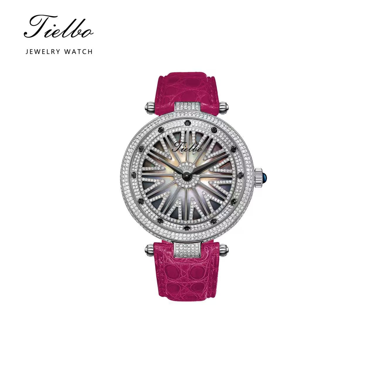 Women's Fortune Flow Watch – Rotating Dial, Iced-Out, 42mm T127L