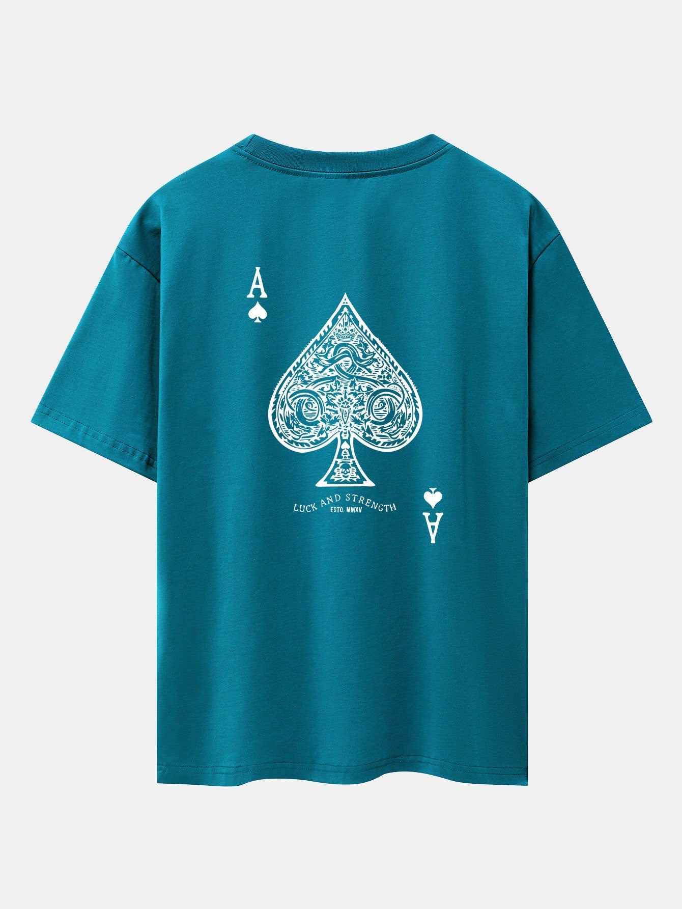 Ace Of Spades Print Drop Shoulder Oversize T-Shirt - Naturzy