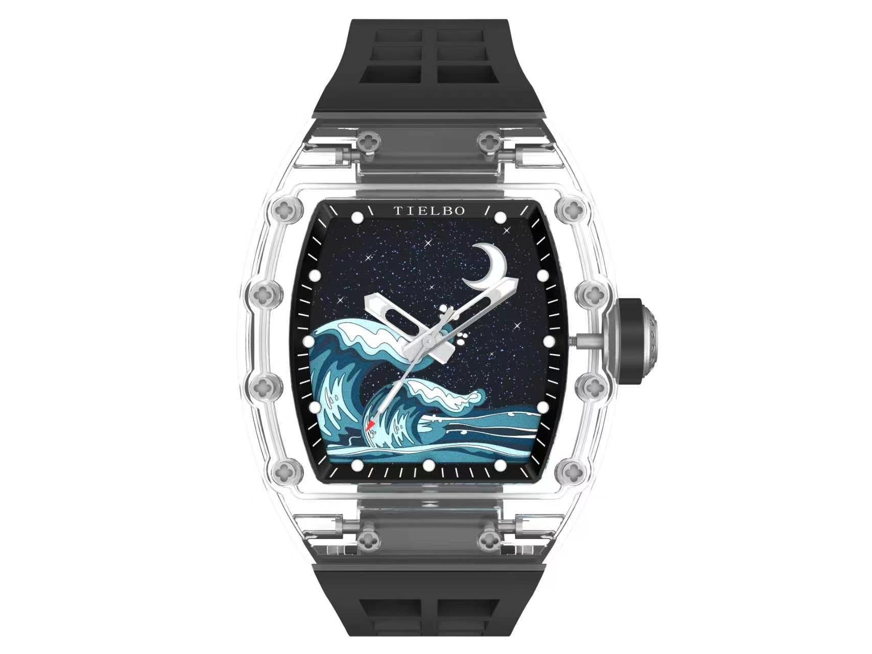 Wave Motion Watch – Transparent, Automatic T716M