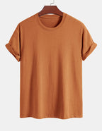 Basic Regular Fit Cotton T-Shirt - Naturzy