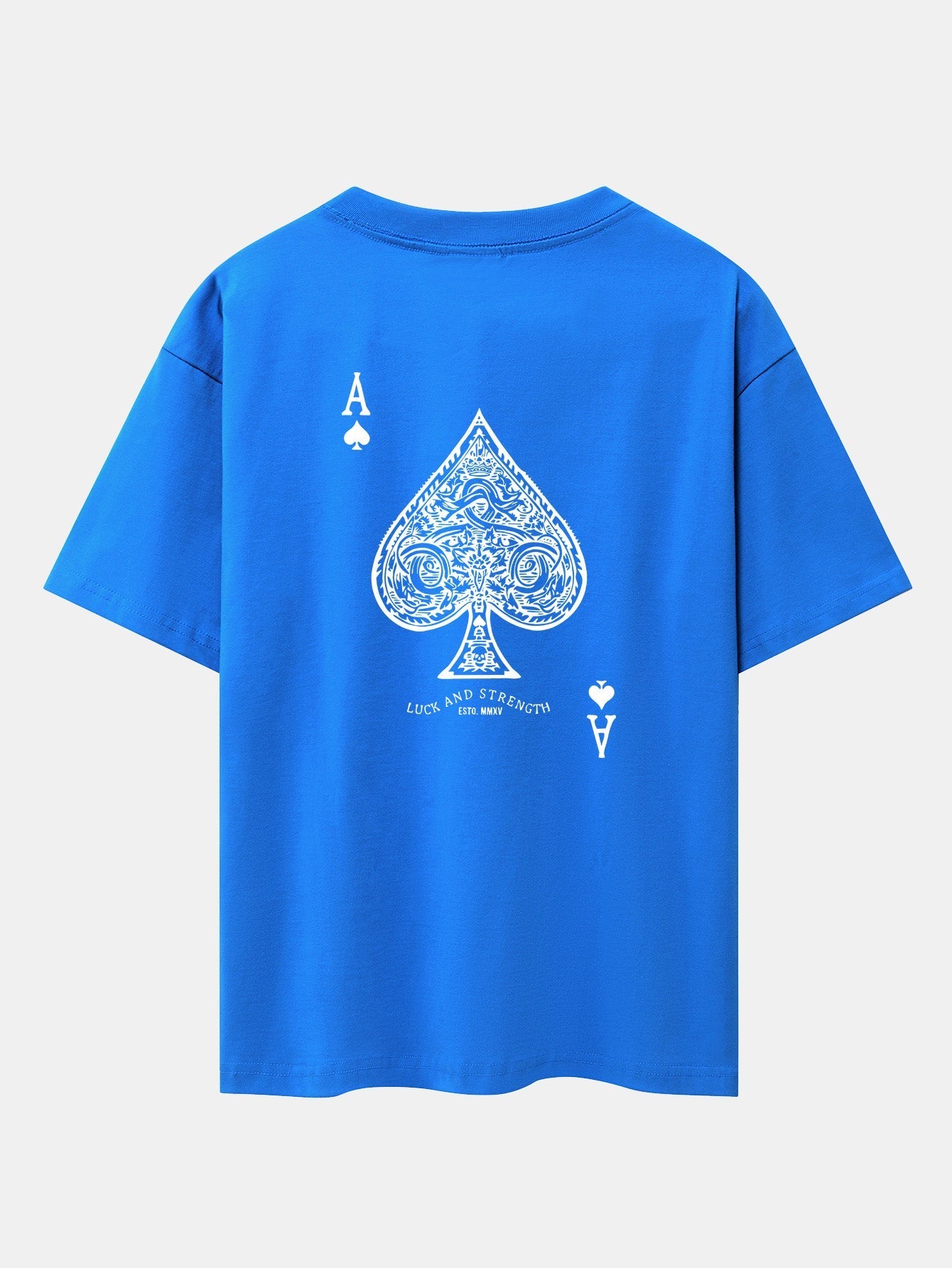 Ace Of Spades Print Drop Shoulder Oversize T-Shirt - Naturzy
