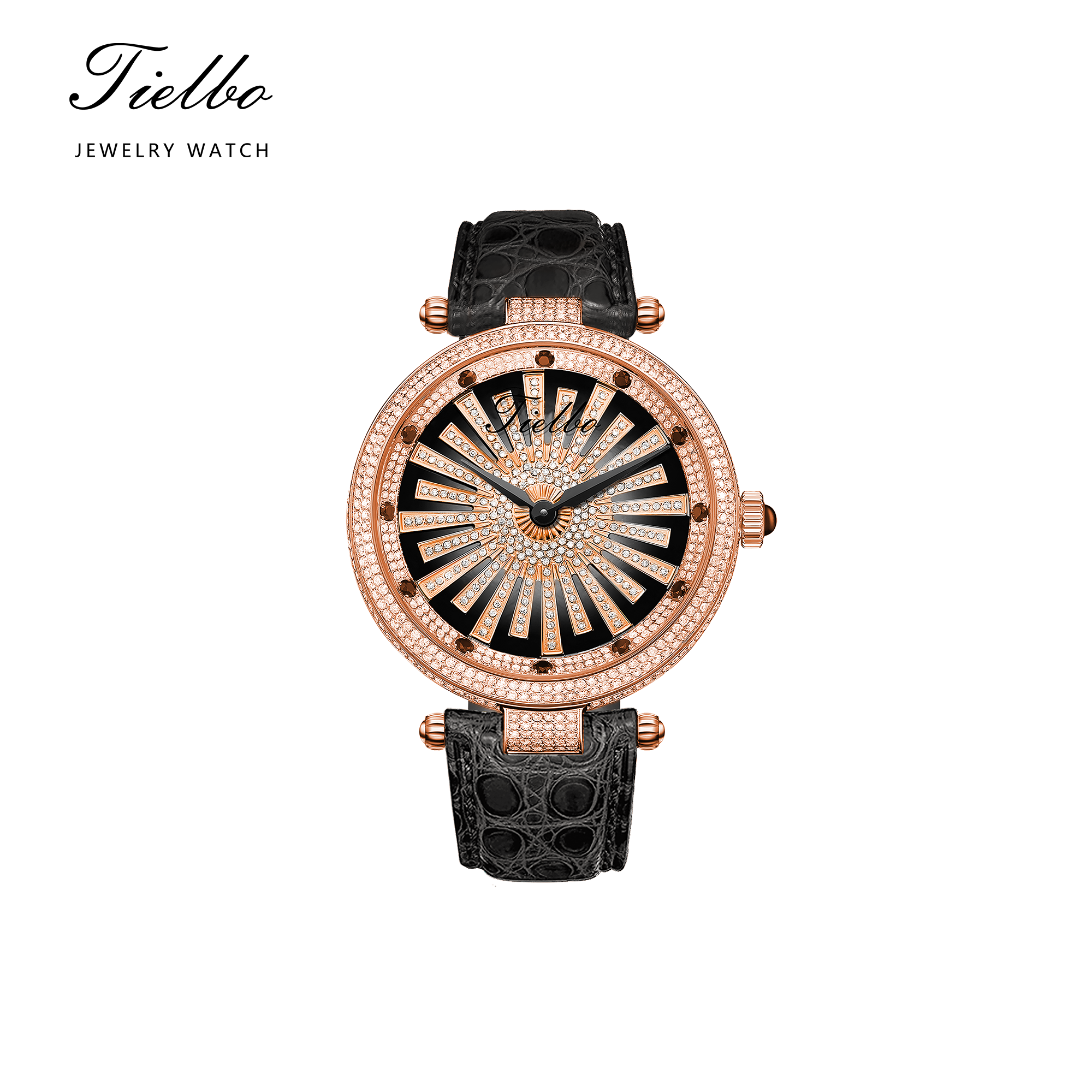 Women's Dawn Fortune Watch – Rotating Dial, Iced-Out, 42mm T127L