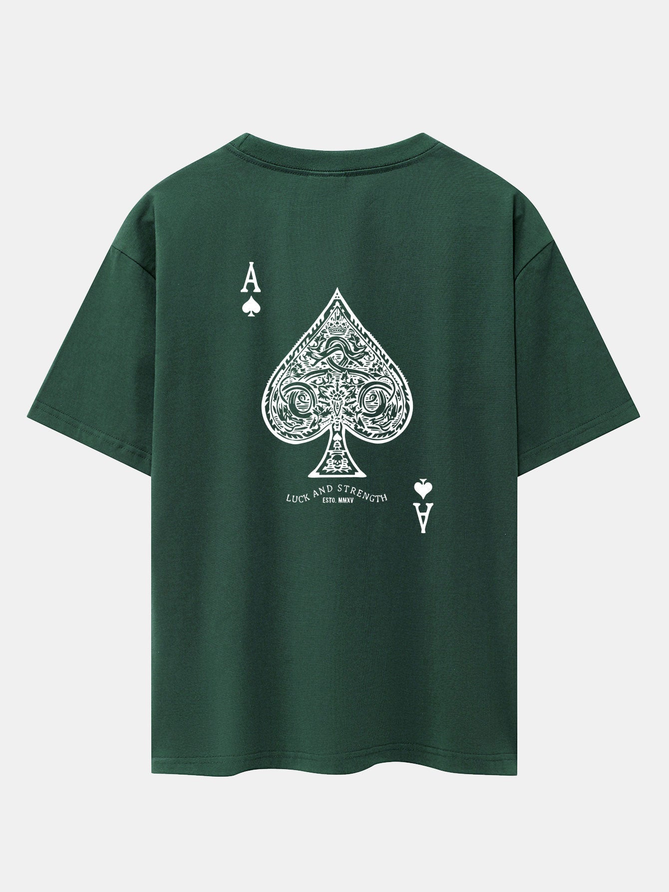 Ace Of Spades Print Drop Shoulder Oversize T-Shirt - Naturzy