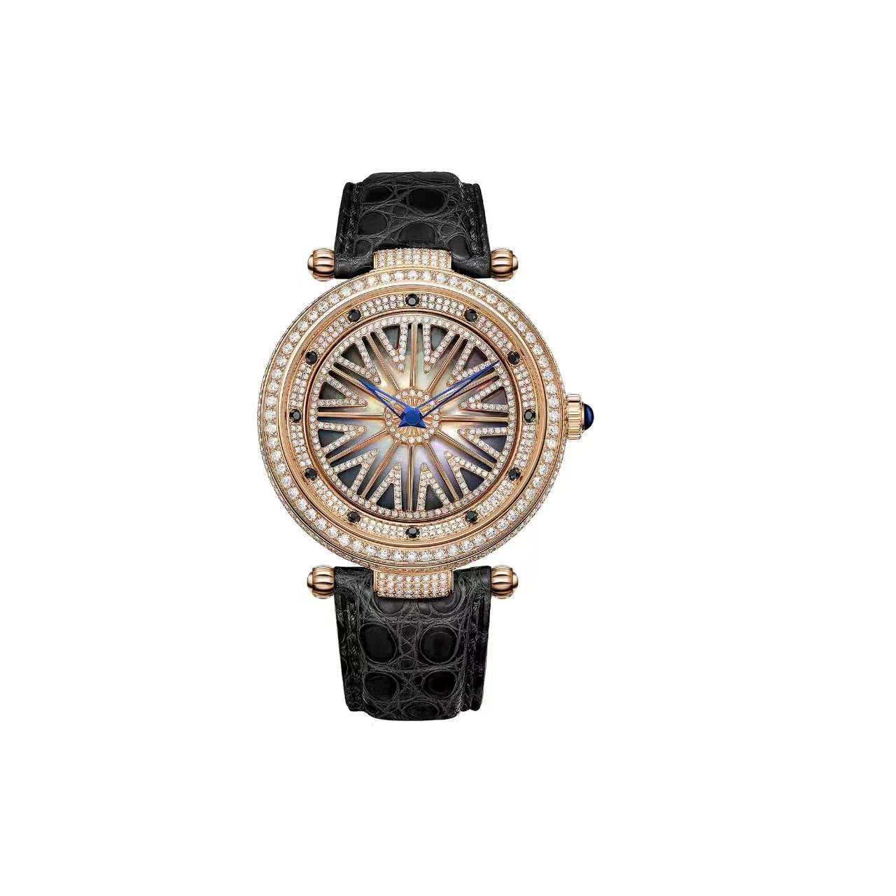 Fortune Flow Watch – Rotating Dial, Iced-Out, 45mm T127M