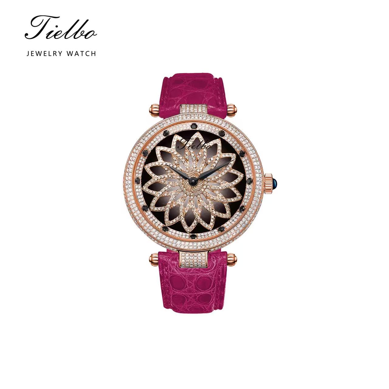 Women's Bloom Watch – Rotating Dial, Iced-Out, 42mm T127L