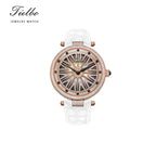 Women's Fortune Flow Watch – Rotating Dial, Iced-Out, 42mm T127L