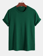 Basic Regular Fit Cotton T-Shirt - Naturzy