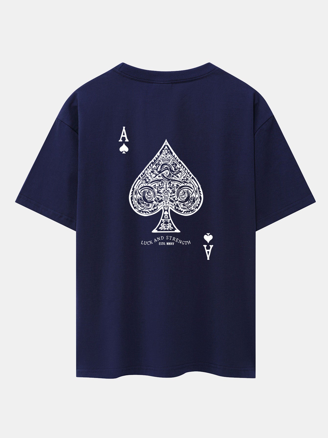 Ace Of Spades Print Drop Shoulder Oversize T-Shirt - Naturzy