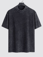 Basic Washed Distressed Drop Shoulder Oversize T-Shirt - Naturzy