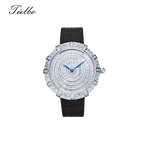 Women's Round Waltz Watch – Quartz, 37mm, Full Crystal T818L