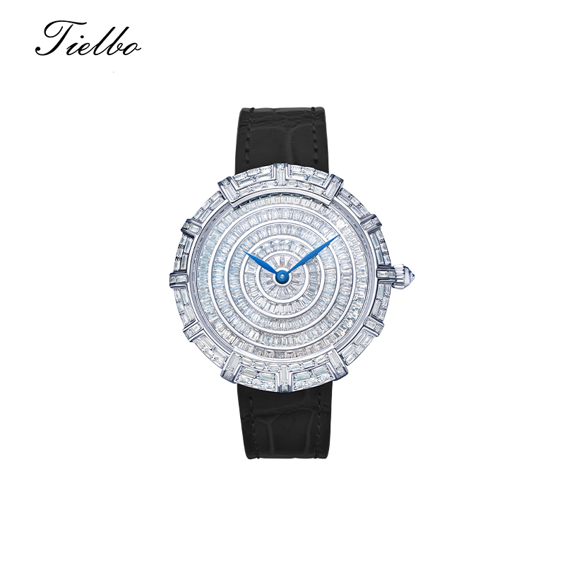 Women's Round Waltz Watch – Quartz, 37mm, Full Crystal T818L
