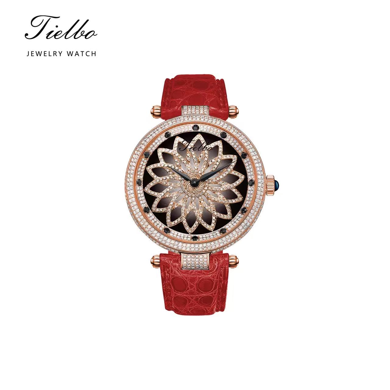 Women's Bloom Watch – Rotating Dial, Iced-Out, 42mm T127L