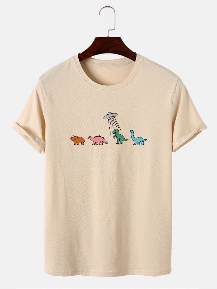 Cartoon Dinosaur Print T-Shirt - Naturzy