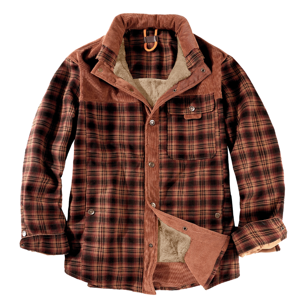 Plaid Casual Jacket-Fashionable Zipper Coat - Naturzy