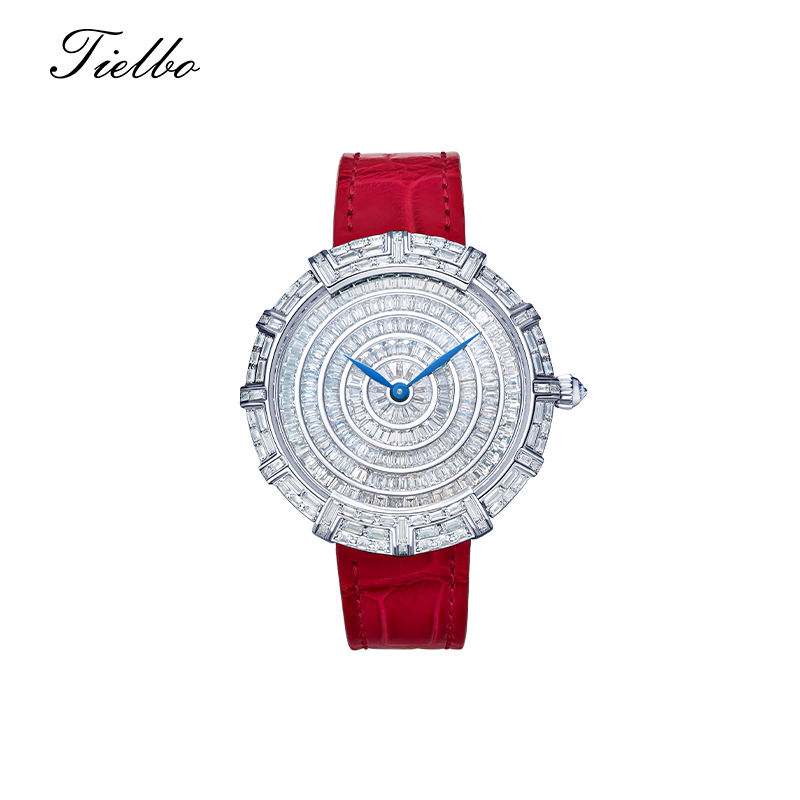 Women's Round Waltz Watch – Quartz, 37mm, Full Crystal T818L