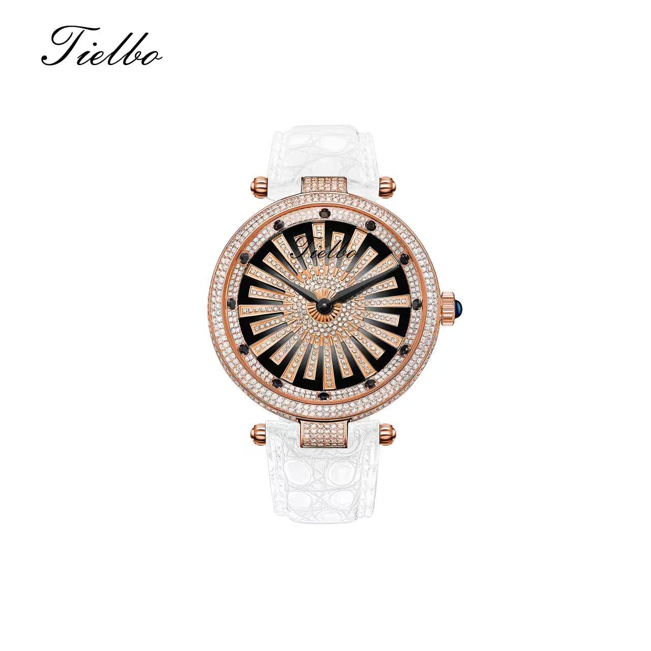 Women's Dawn Fortune Watch – Rotating Dial, Iced-Out, 42mm T127L