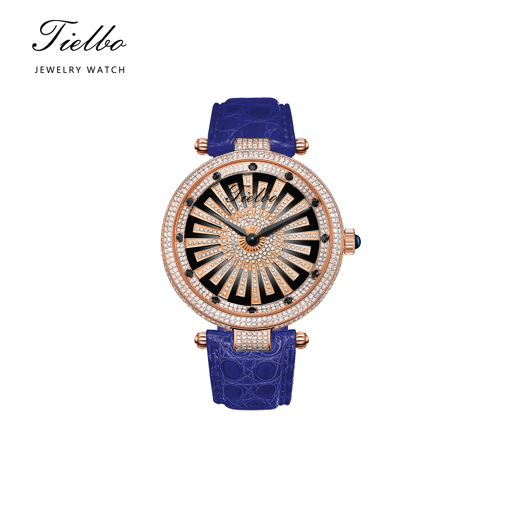 Women's Dawn Fortune Watch – Rotating Dial, Iced-Out, 42mm T127L