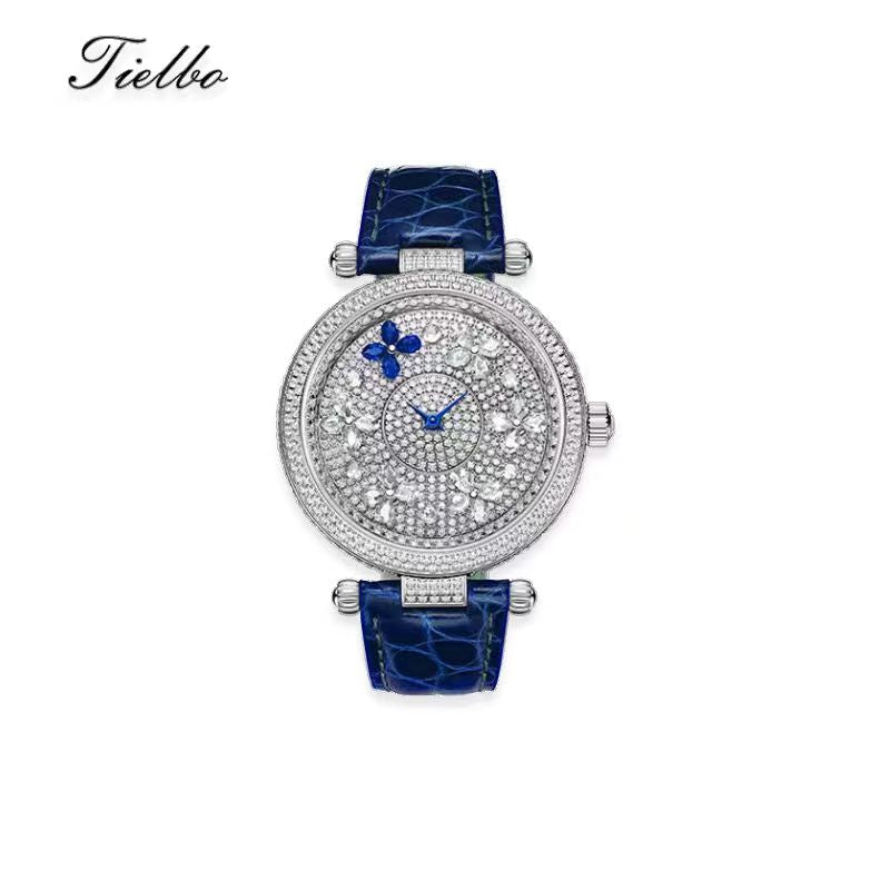 Women's Butterfly Watch – Rotating Dial, Iced-Out, 42mm T819L