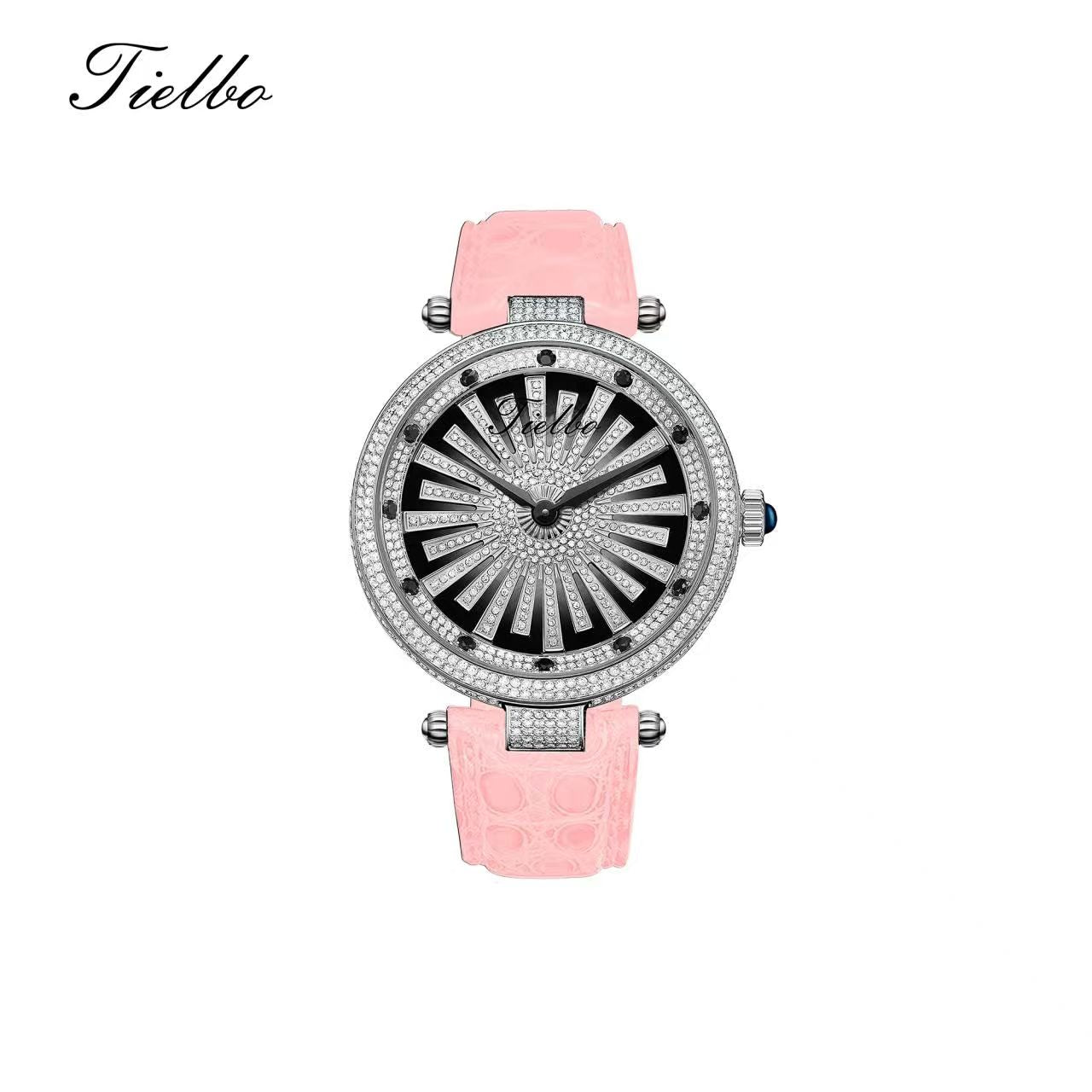 Women's Dawn Fortune Watch – Rotating Dial, Iced-Out, 42mm T127L