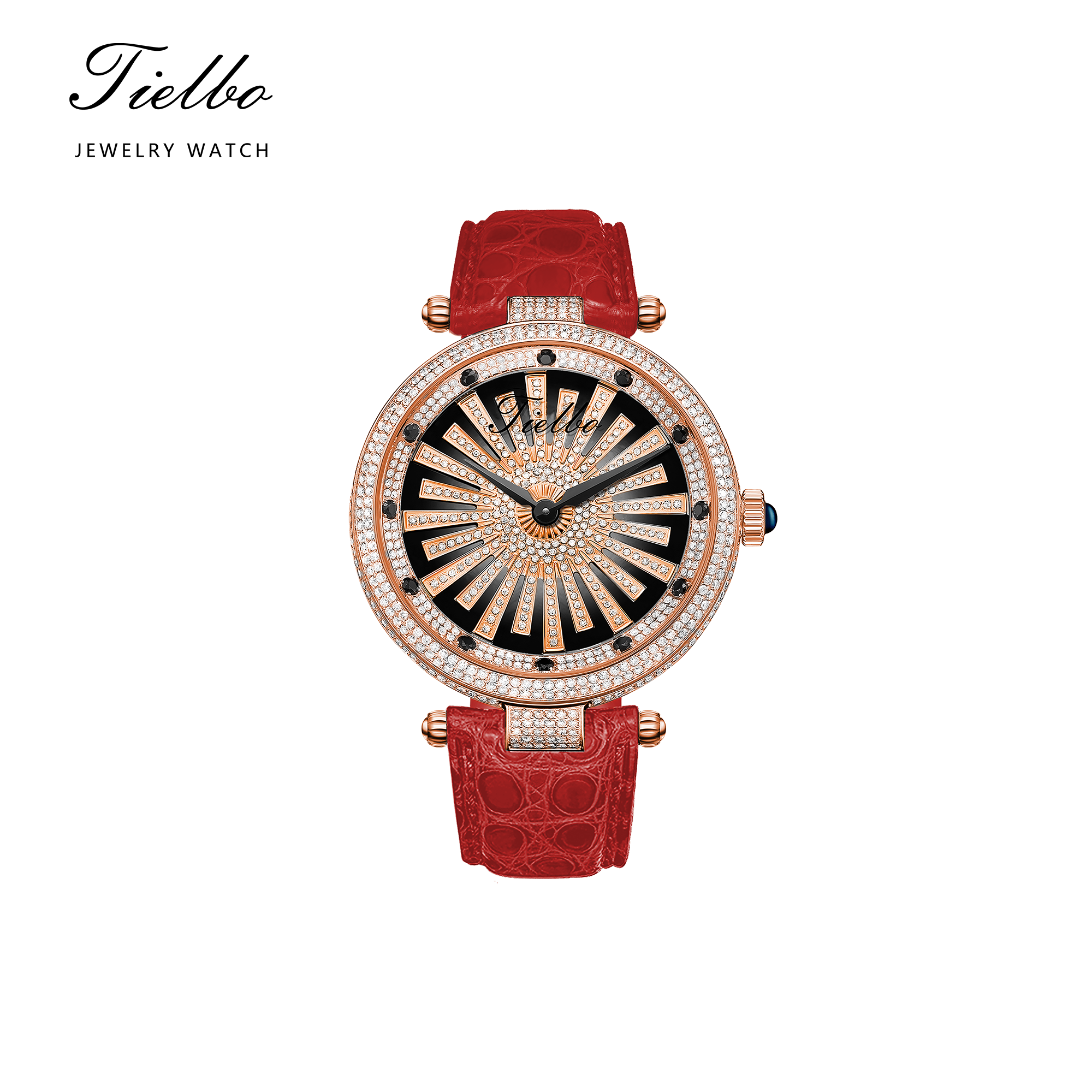 Women's Dawn Fortune Watch – Rotating Dial, Iced-Out, 42mm T127L