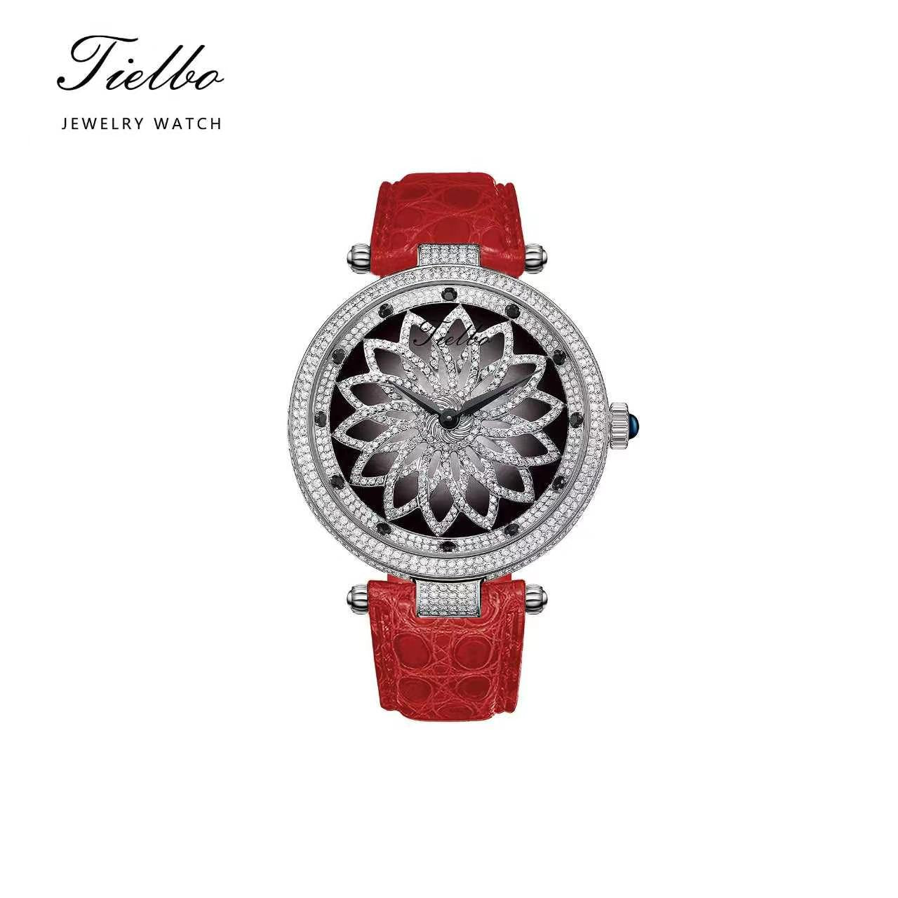 Women's Bloom Watch – Rotating Dial, Iced-Out, 42mm T127L