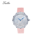 Women's Round Waltz Watch – Quartz, 37mm, Full Crystal T818L