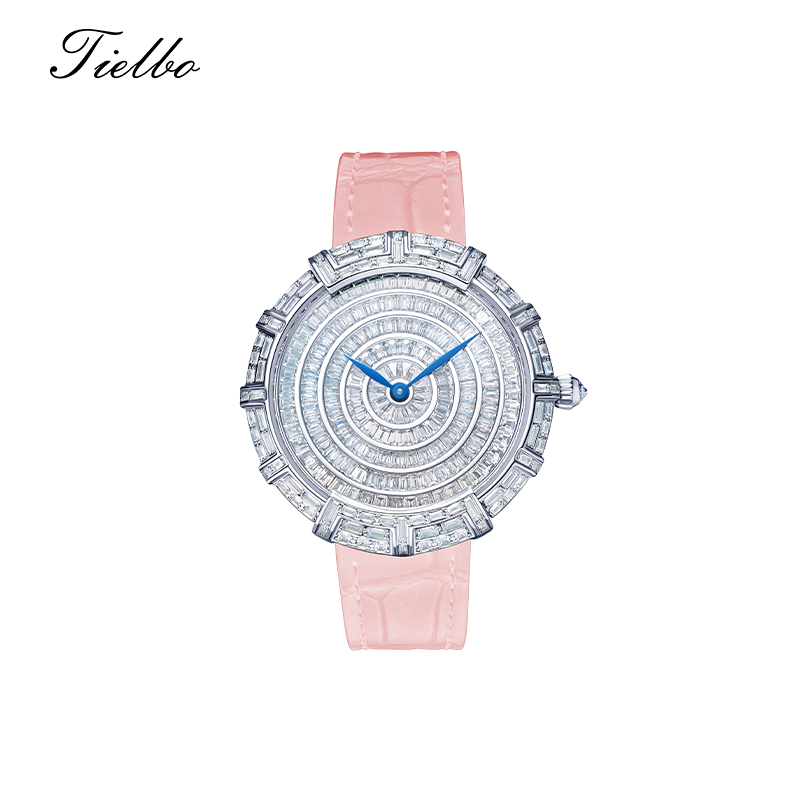Women's Round Waltz Watch – Quartz, 37mm, Full Crystal T818L