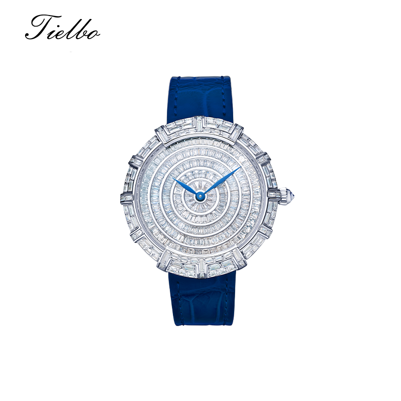 Women's Round Waltz Watch – Quartz, 37mm, Full Crystal T818L