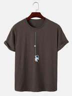 Astronaut On A String Print T-Shirt - Naturzy