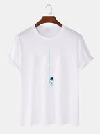 Astronaut On A String Print T-Shirt - Naturzy